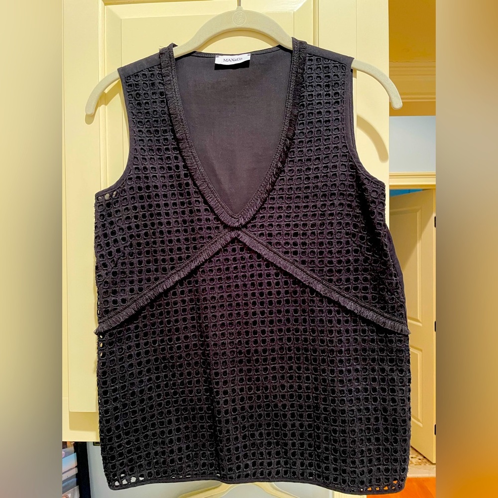 Max & Co sleeveless black cotton top.  XS/S